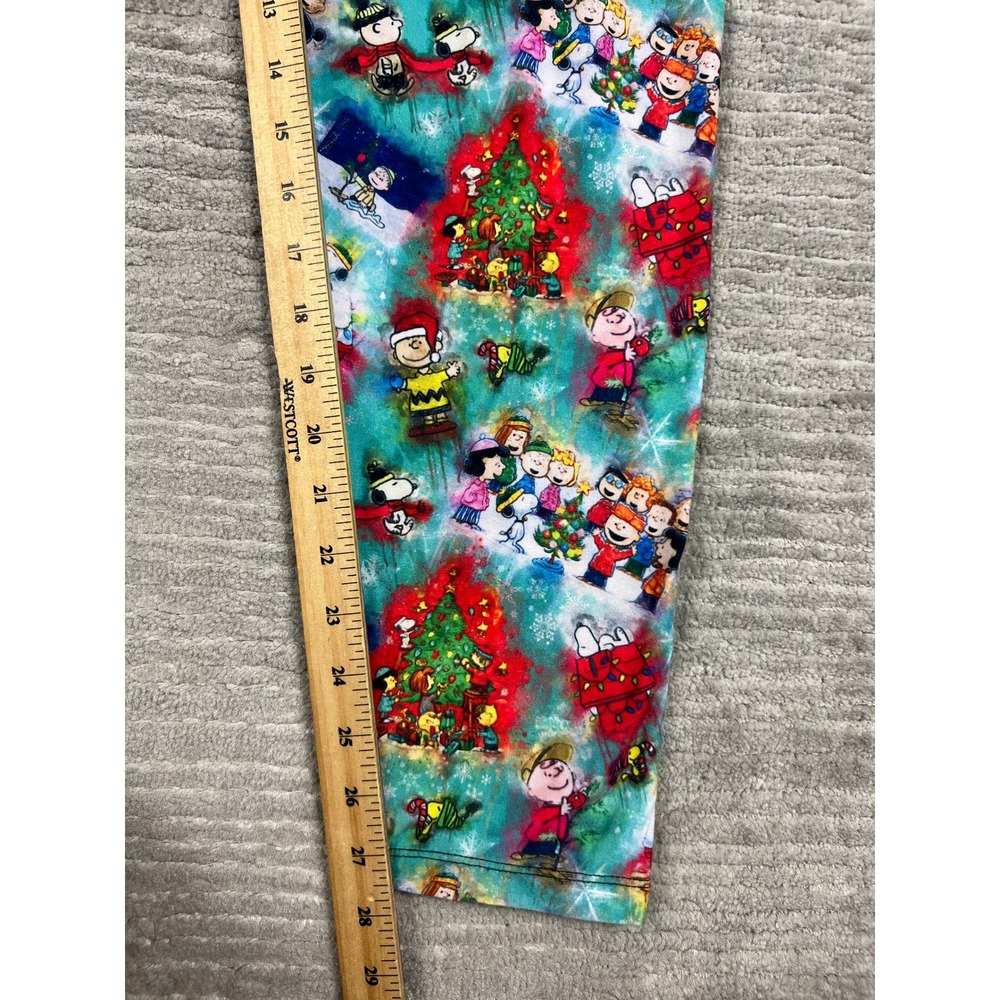 LuLaRoe Leggings Womens TC2 Multicolor Peanuts Christmas Snoopy Holiday Stretch - Picture 5 of 11